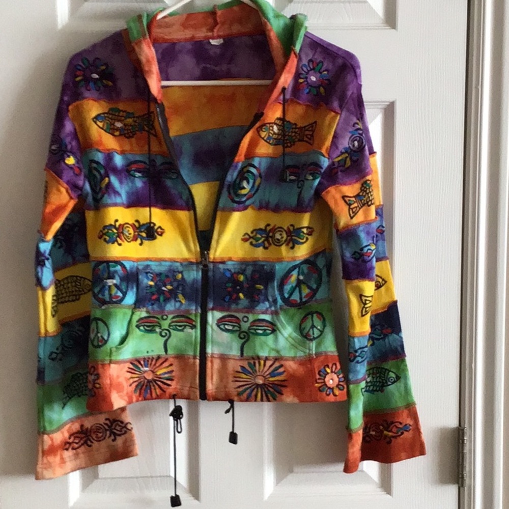 Multicolored hooded sweatshirt